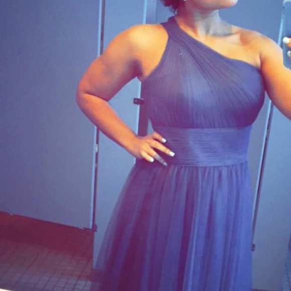 A-Line/Princess 1 strap Floor-Length Tulle Dress - Picture 4 of 7